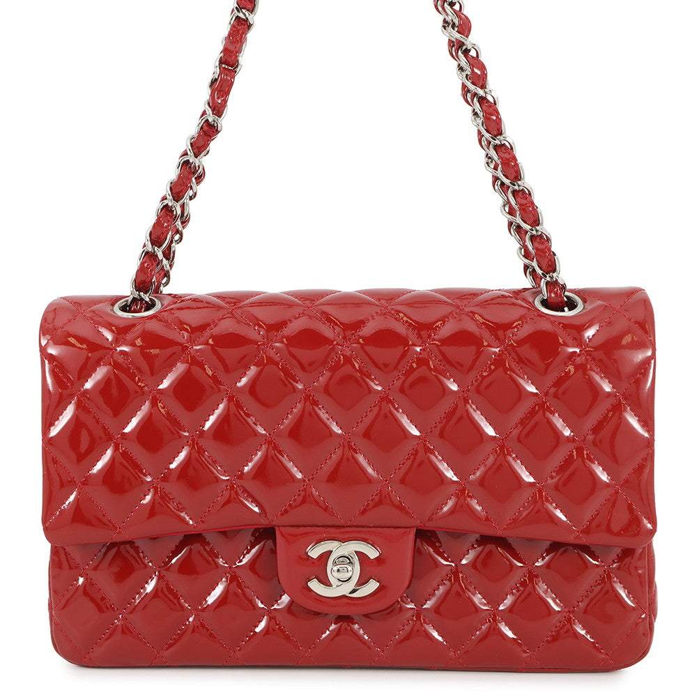 CHANEL Matelasse W Flap W Chain Shoulder RedA01112 Enamel Size 25