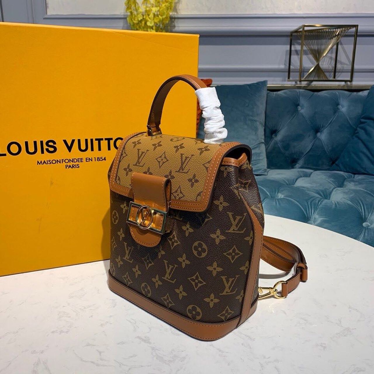 Top Quality Dauphine Backpack PM Monogram and Monogram Reverse Canvas By Nicolas Ghesquiere For Spring-Summer, WoBags 20cm Top Quality M45142