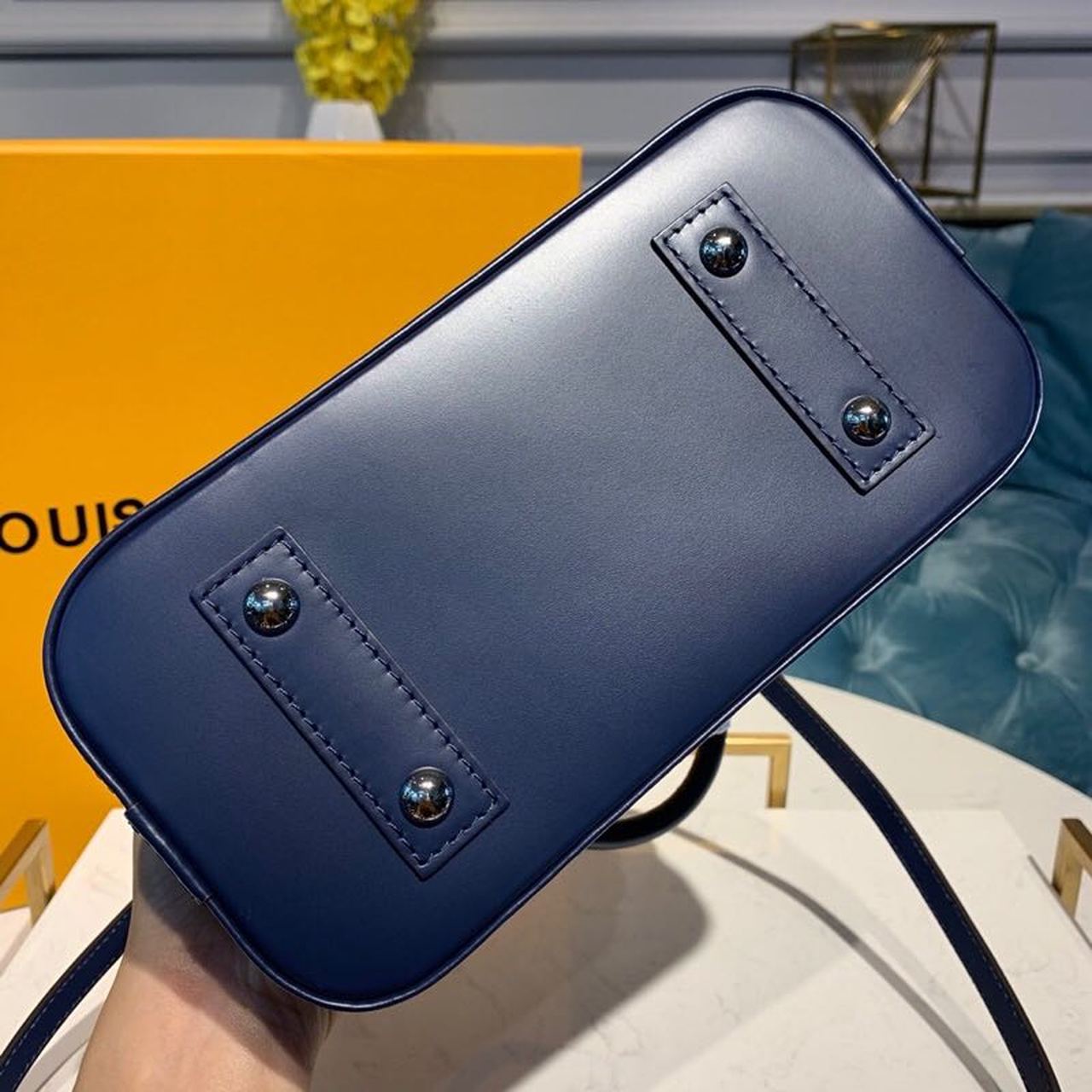 Top Quality Alma BB Epi InTop Qualitygo Blue For Women, Womens Handbags, Shoulder And Crossbody Bags 9.2in/23.5cm Top Quality M40855