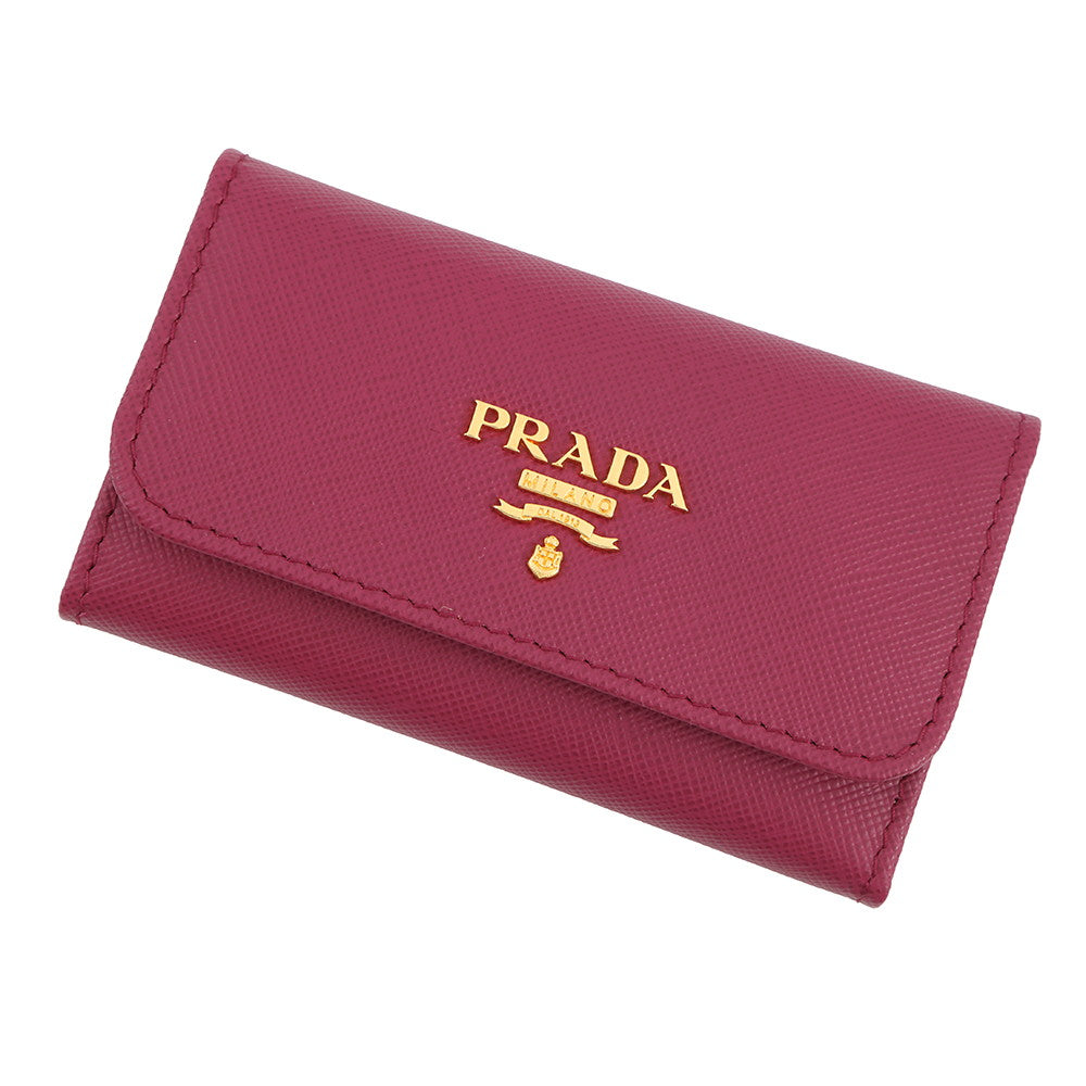 PRADA Saffiano Leather Key Case Purple1M0222 Leather