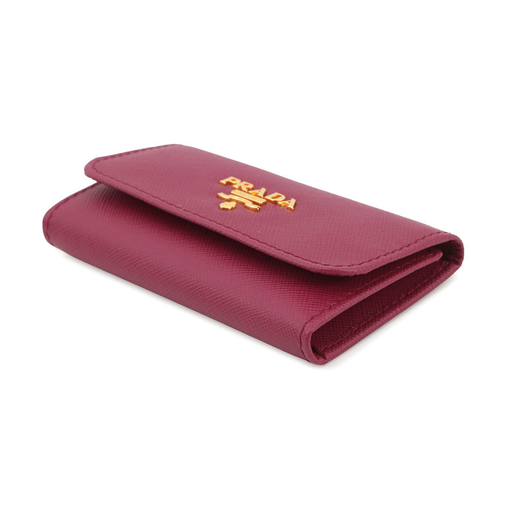 PRADA Saffiano Leather Key Case Purple1M0222 Leather