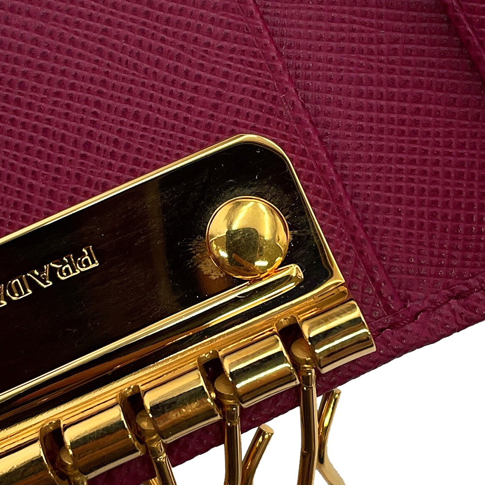 PRADA Saffiano Leather Key Case Purple1M0222 Leather