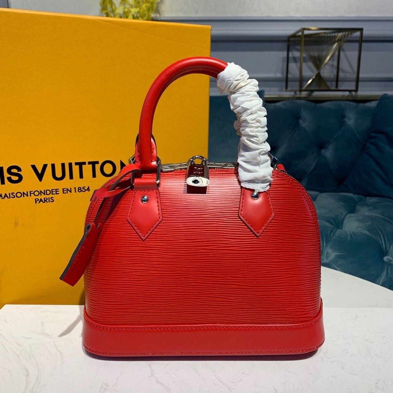 Top Quality Alma BB Epi Coquelicot Red For Women, Womens Handbags, Shoulder And Crossbody Bags 9.2in/23.5cm Top Quality M41160