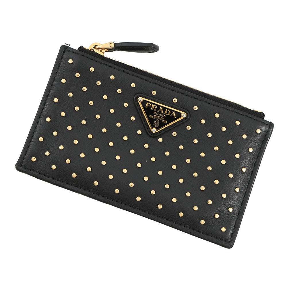 PRADA Studded Fragment Case Black1MC086 Leather