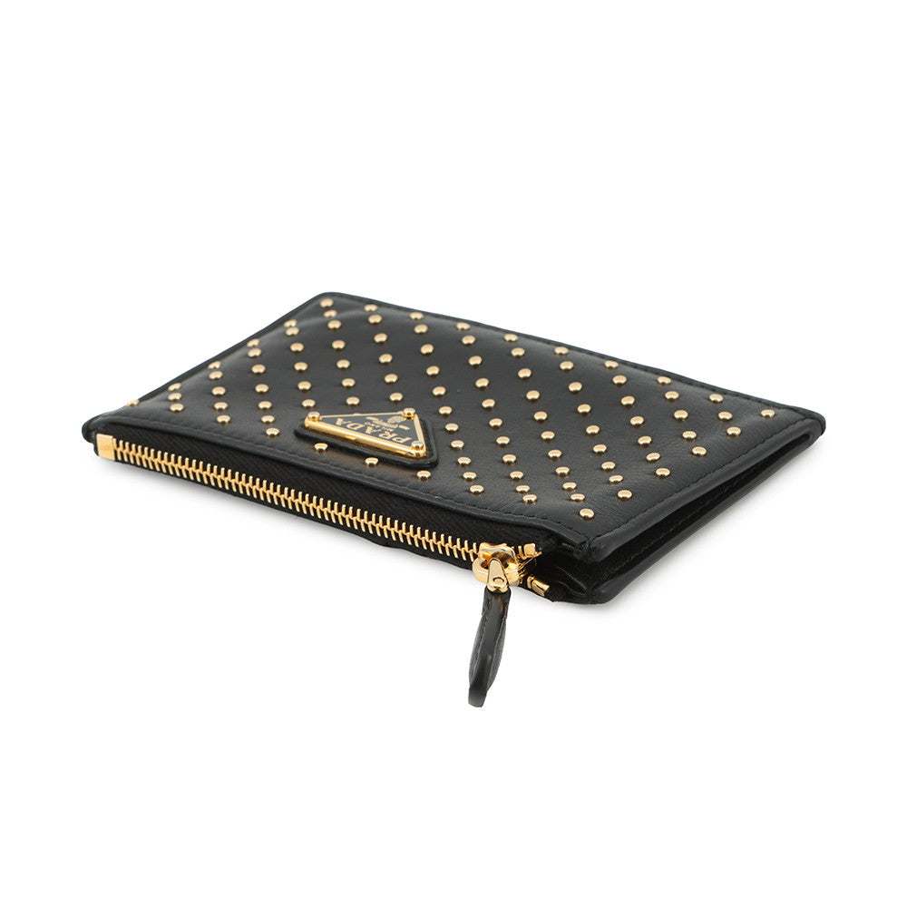PRADA Studded Fragment Case Black1MC086 Leather