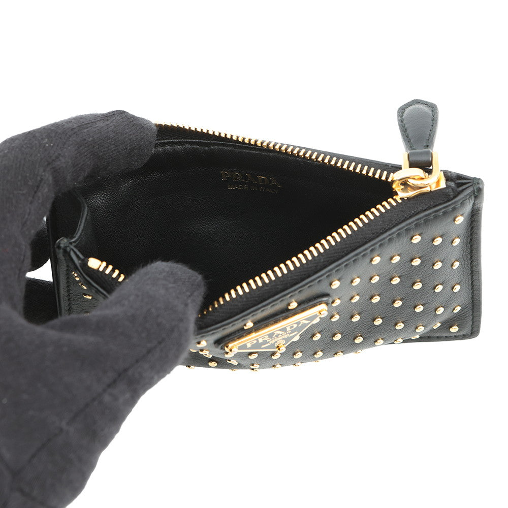 PRADA Studded Fragment Case Black1MC086 Leather