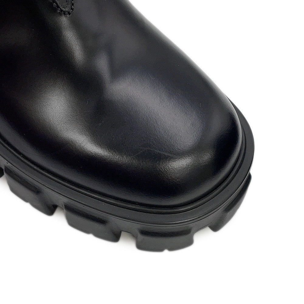 PRADA Monolith Side Gore Boots Black1T725L Leather Rubber Size 35H