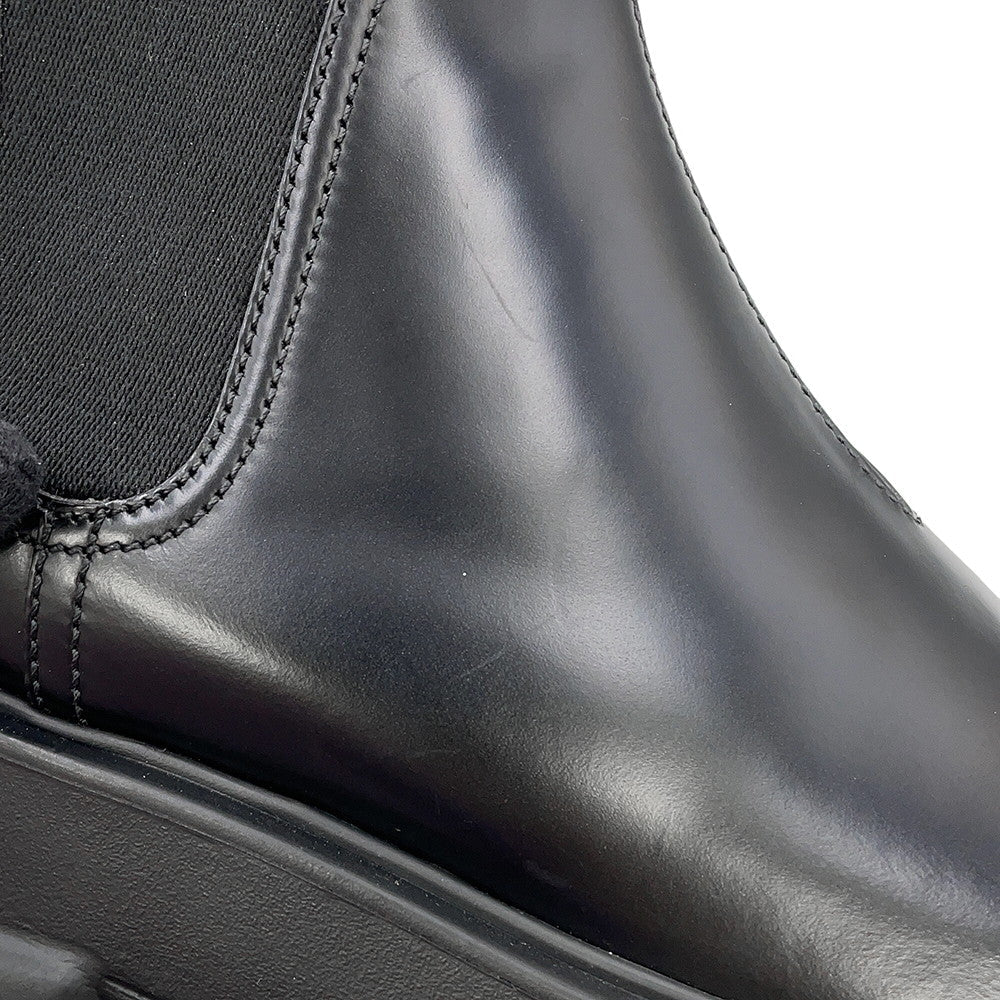 PRADA Monolith Side Gore Boots Black1T725L Leather Rubber Size 35H
