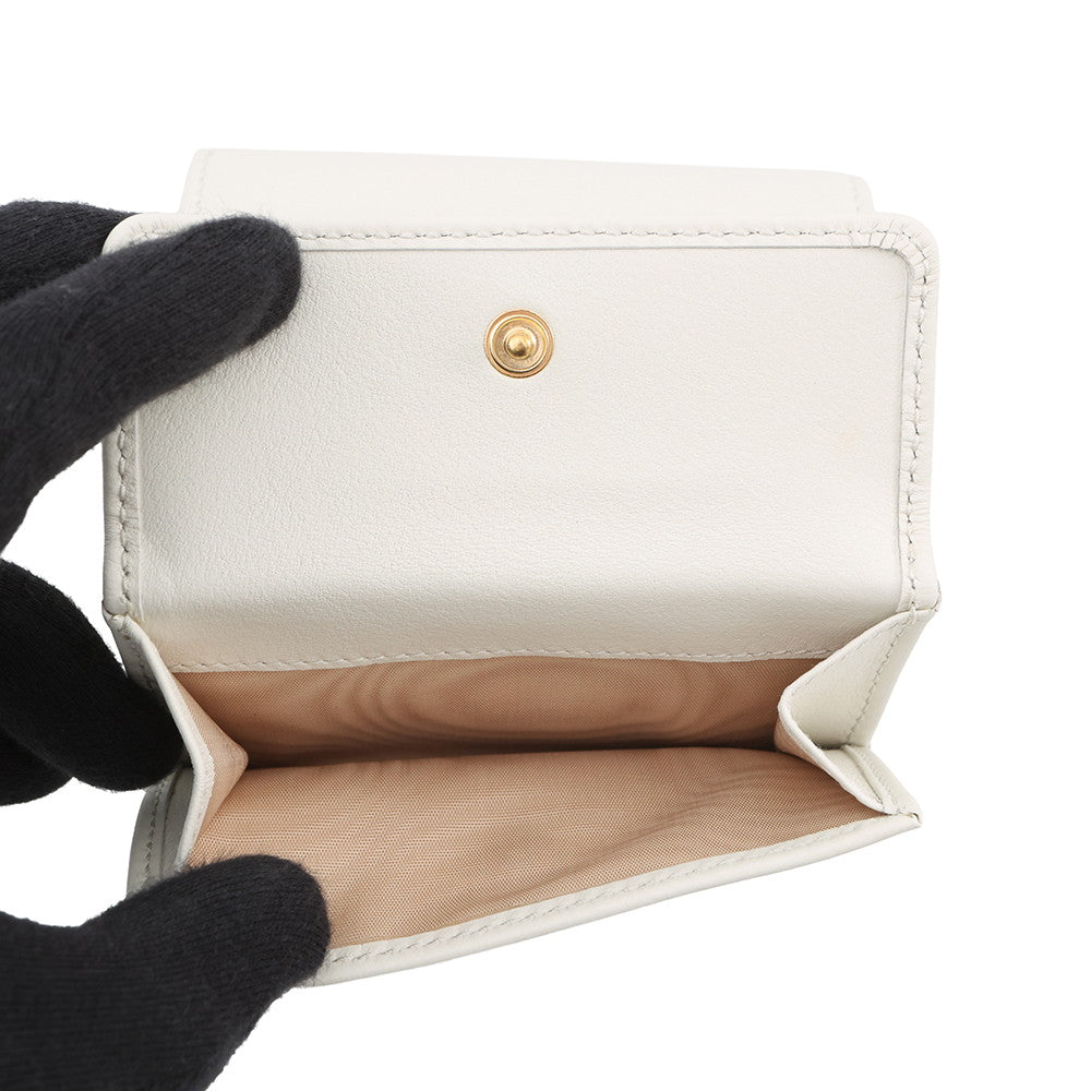 PRADA Trifold wallet White1MH043 Leather