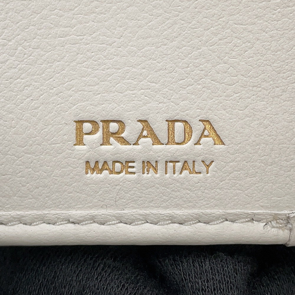 PRADA Trifold wallet White1MH043 Leather