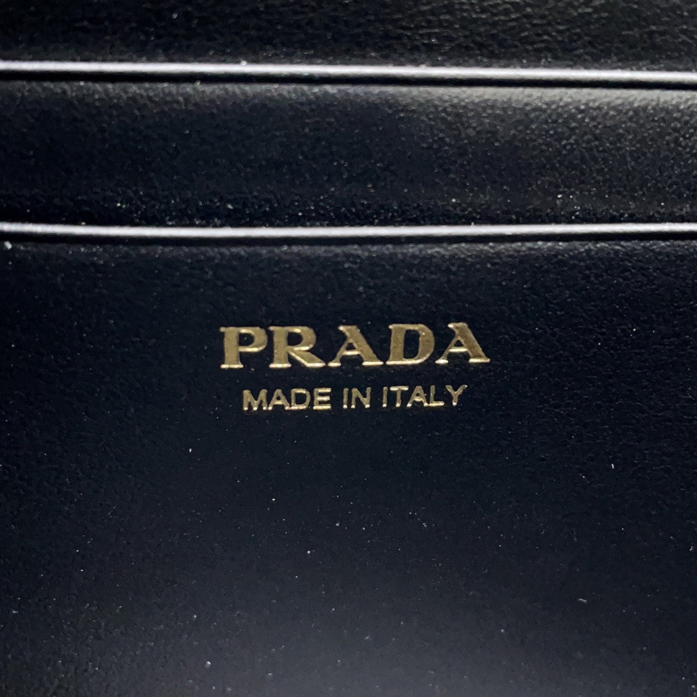 PRADA Wallet with Shoulder Strap Black1MT027 Leather