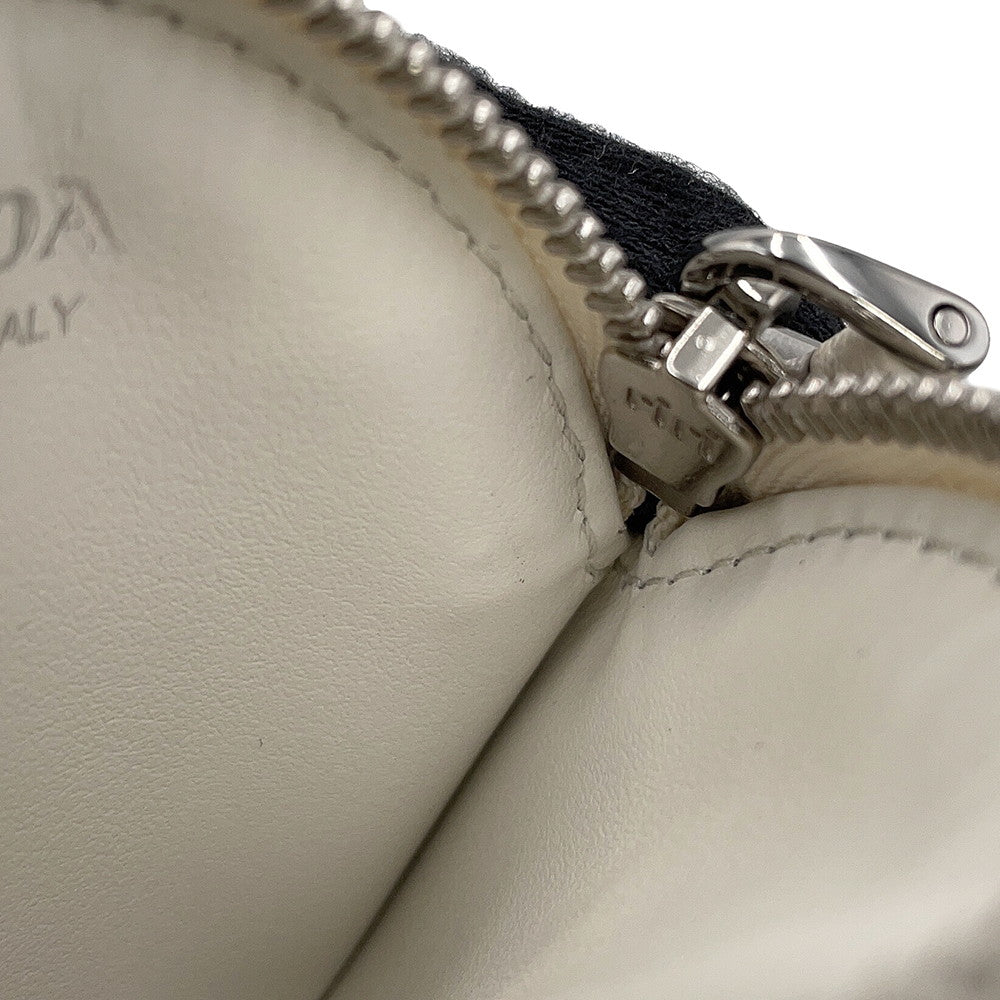 PRADA Triangle logo Coin purse White1MM006 Leather