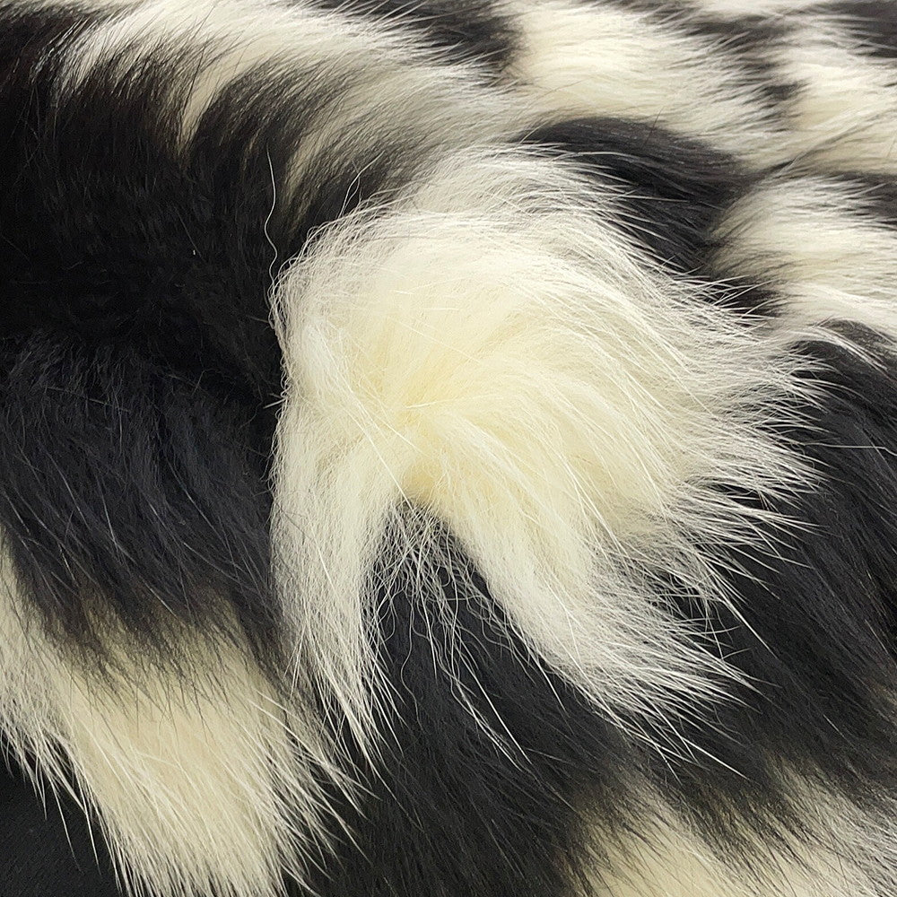 LOUIS VUITTON Damier Fox Intarsia Fur Jacket Size 38 White/Black1A5RDH Fox Raccoon