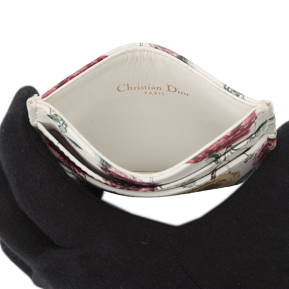 Dior Dior Caro Card Case Beige/Multicolor Calf Leather