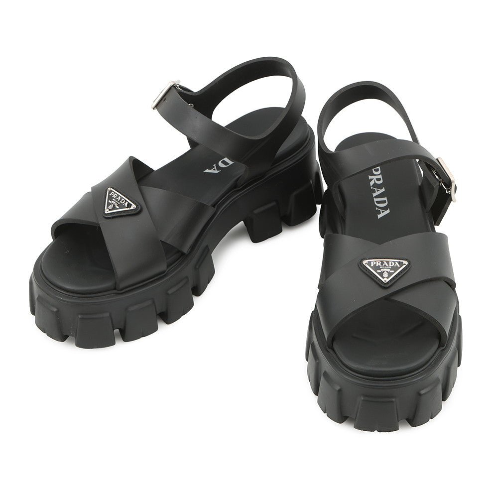PRADA Monolith Sandals Black1X382N Rubber Size 38