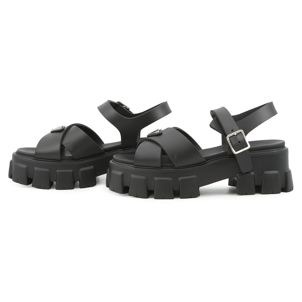 PRADA Monolith Sandals Black1X382N Rubber Size 38