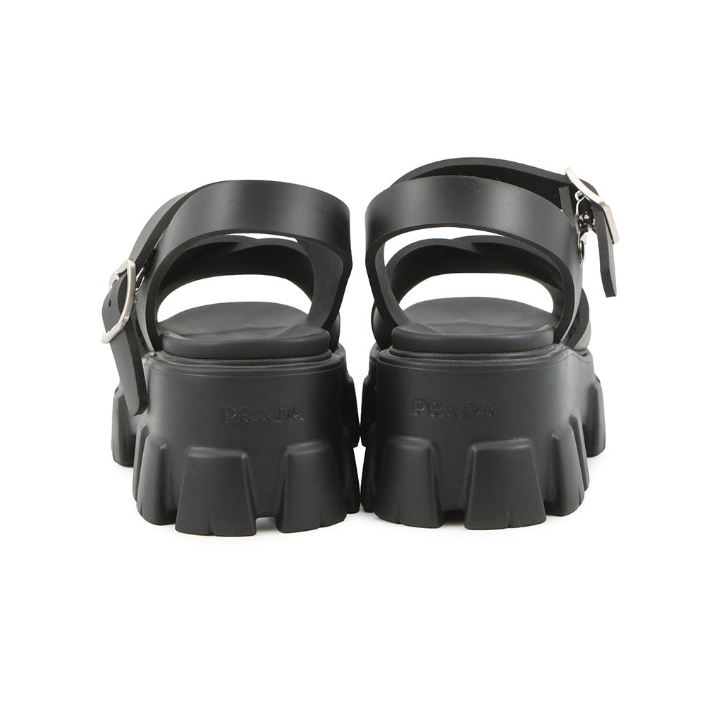 PRADA Monolith Sandals Black1X382N Rubber Size 38