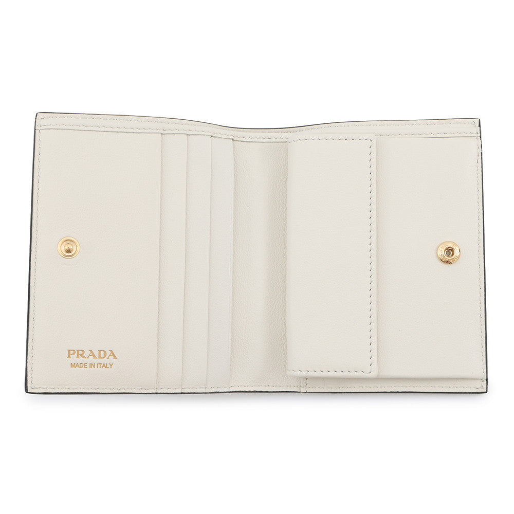 PRADA Bifold Compact Wallet White1MV204 Leather