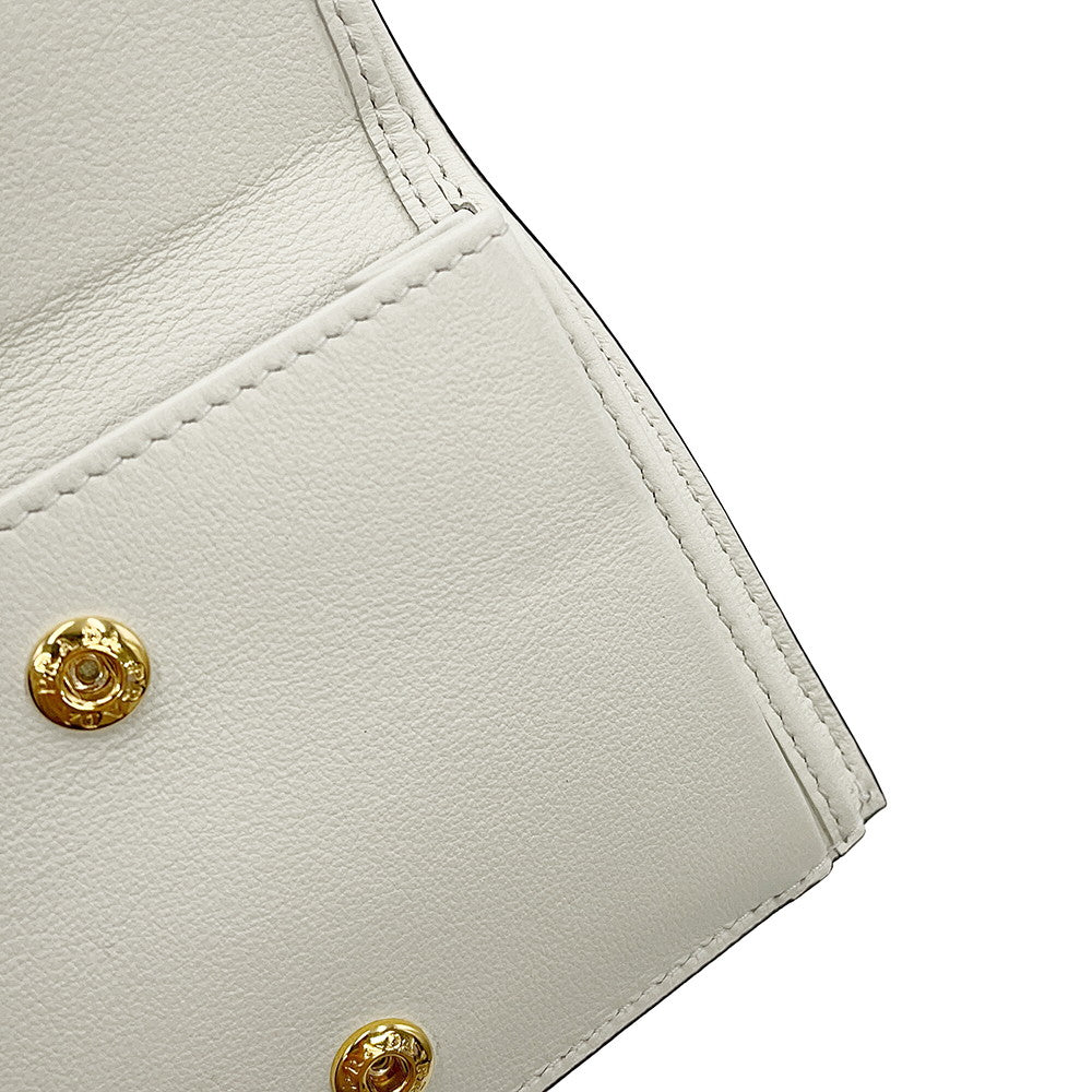 PRADA Bifold Compact Wallet White1MV204 Leather