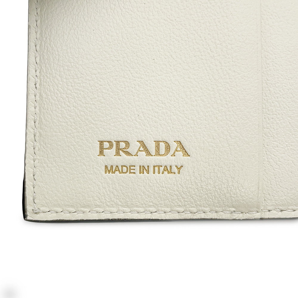 PRADA Bifold Compact Wallet White1MV204 Leather