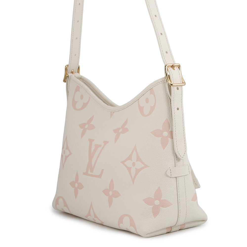 LOUIS VUITTON Carryall Zip NM White/PinkM24141 Bicolor Monogram Empreinte Leather Size PM