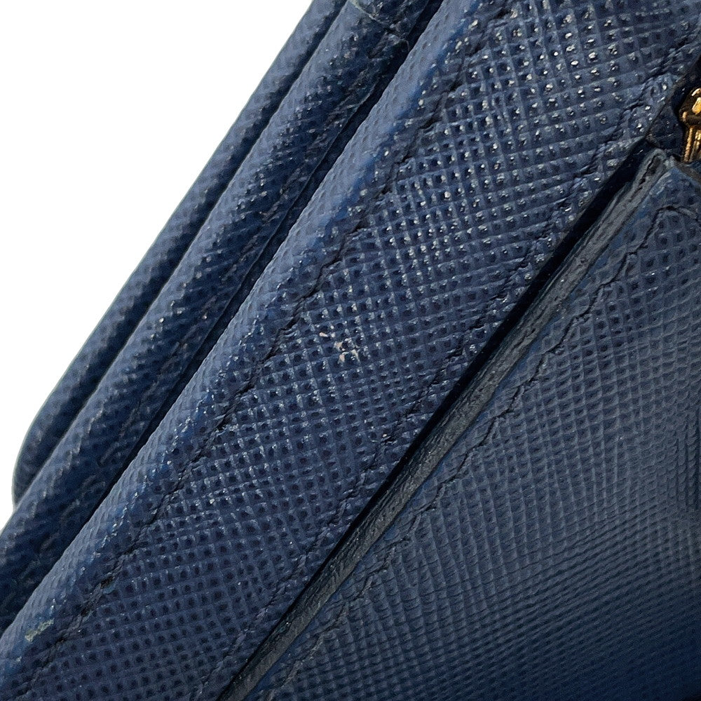 PRADA triangle logo long wallet Blue1MH132 Saffiano LeatherLeather