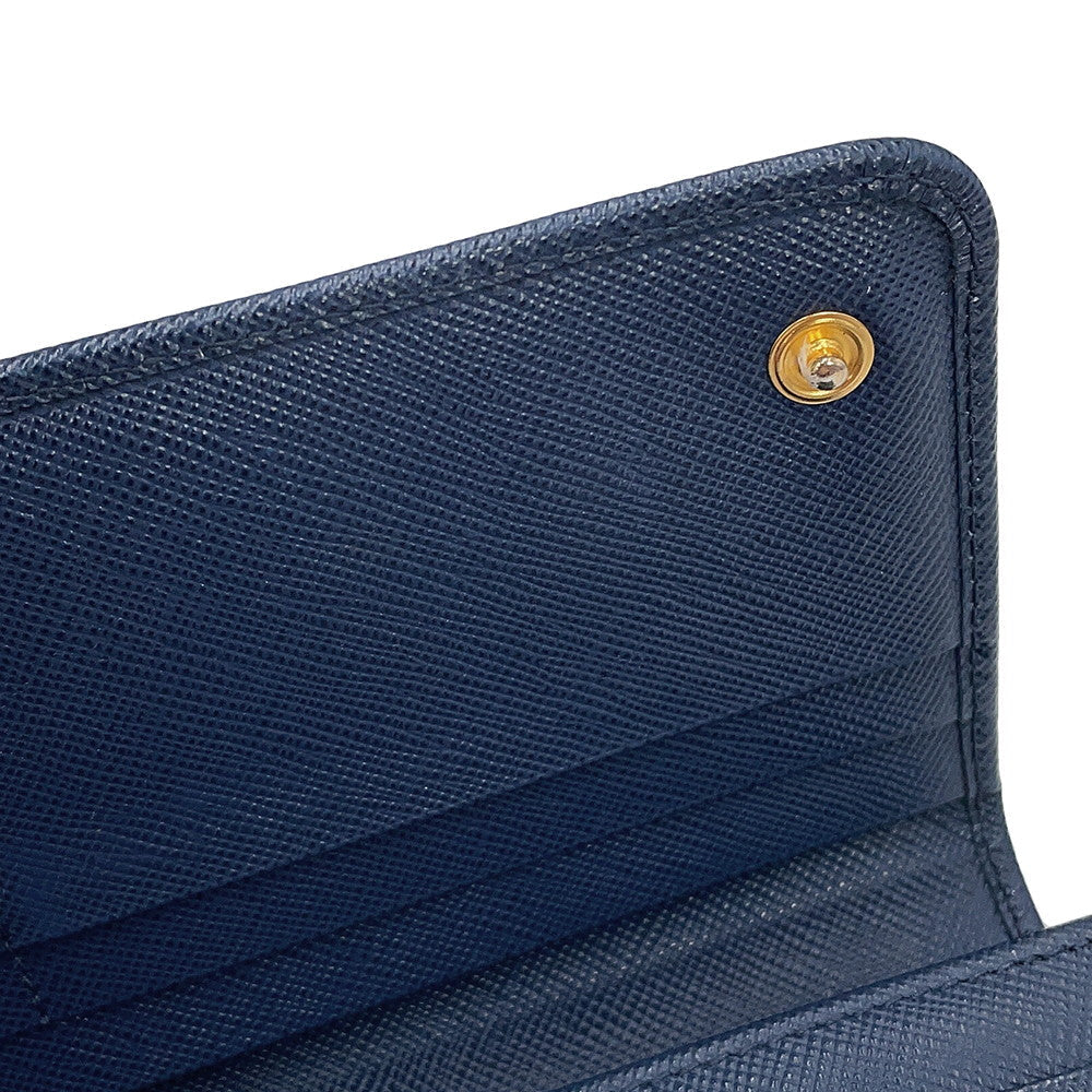 PRADA triangle logo long wallet Blue1MH132 Saffiano LeatherLeather