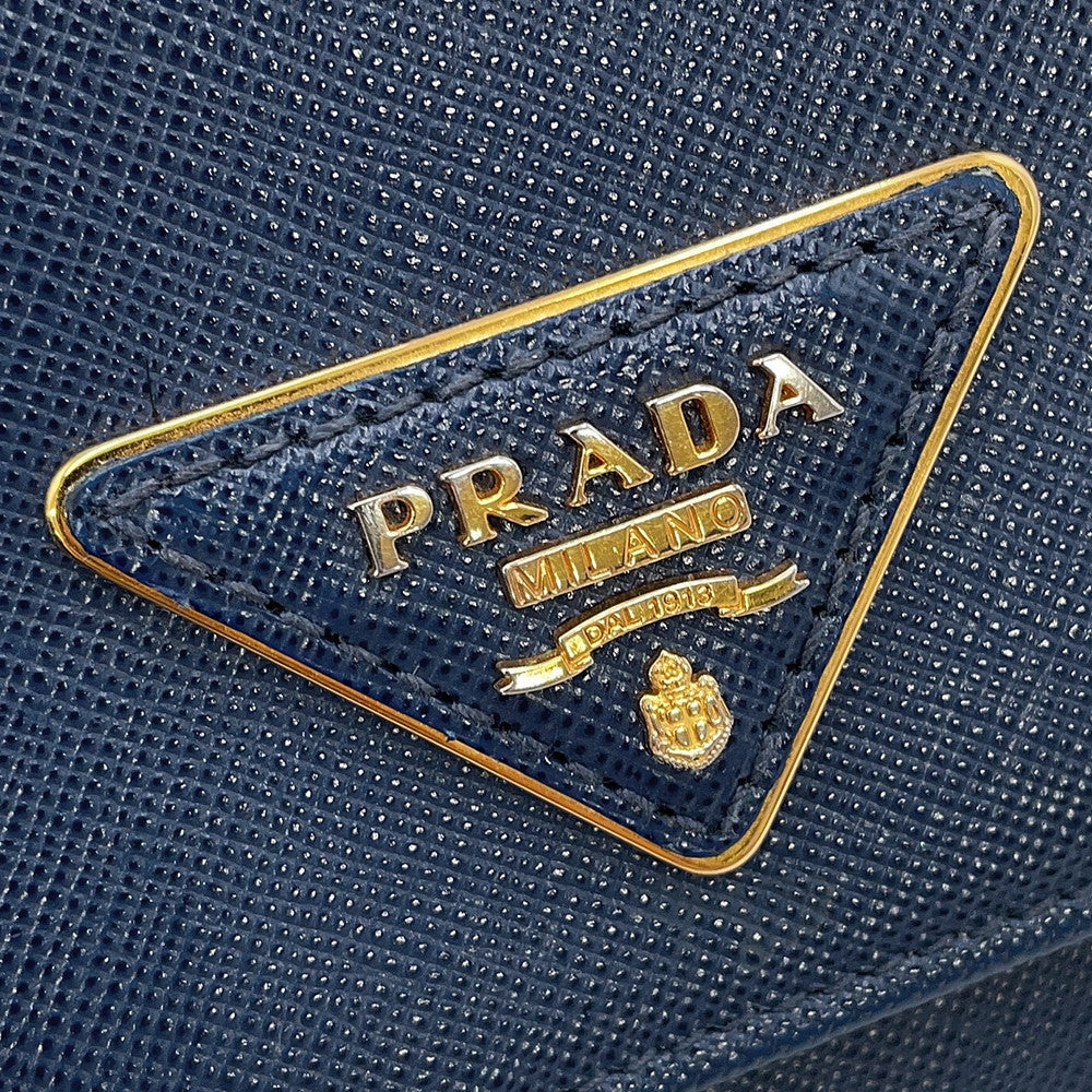 PRADA triangle logo long wallet Blue1MH132 Saffiano LeatherLeather