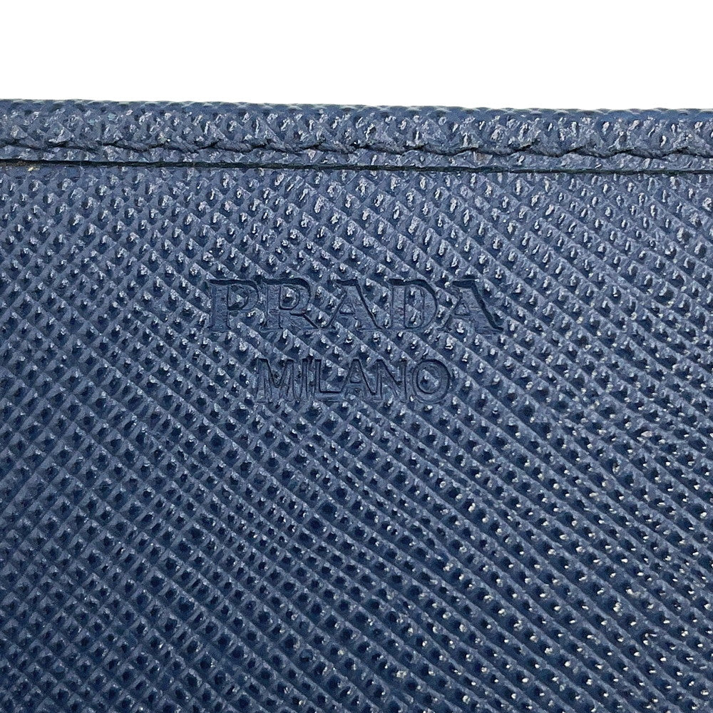 PRADA triangle logo long wallet Blue1MH132 Saffiano LeatherLeather