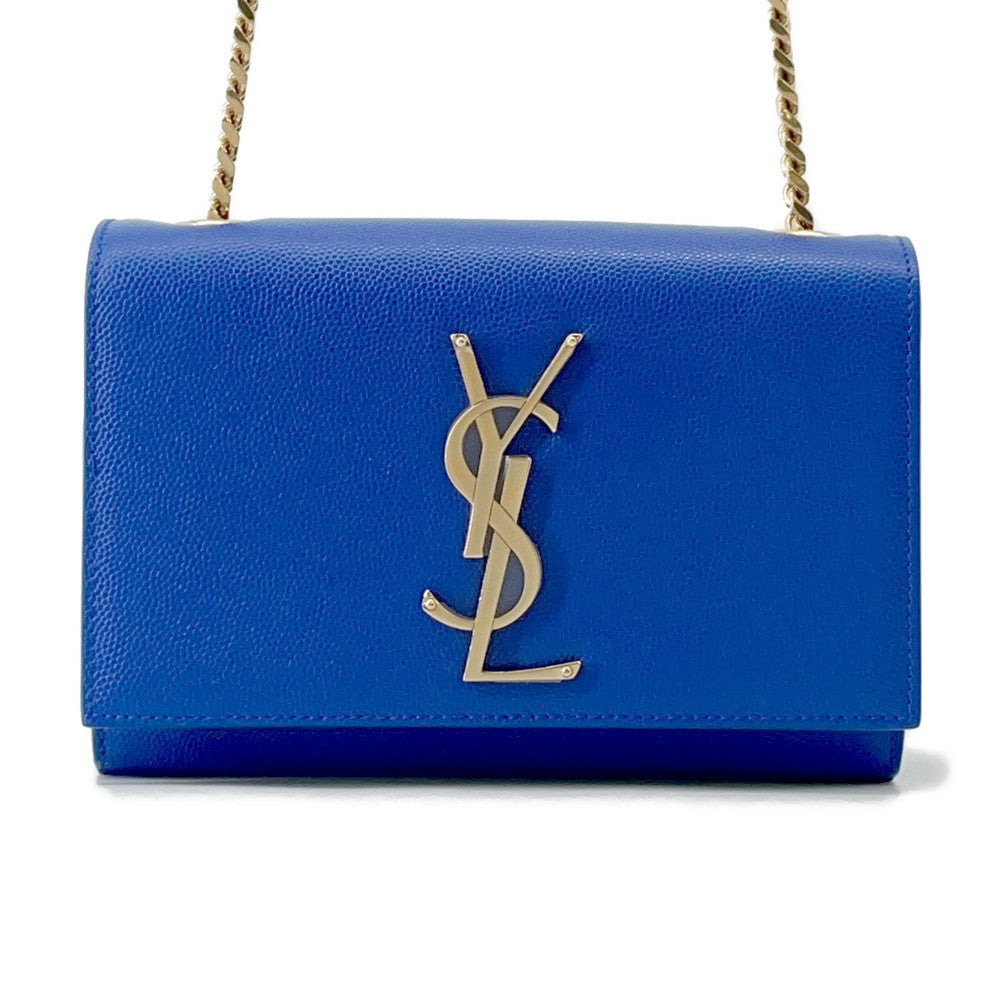 SAINT LAURENT PARIS Kate Shoulder Bag Blue354121 Leather