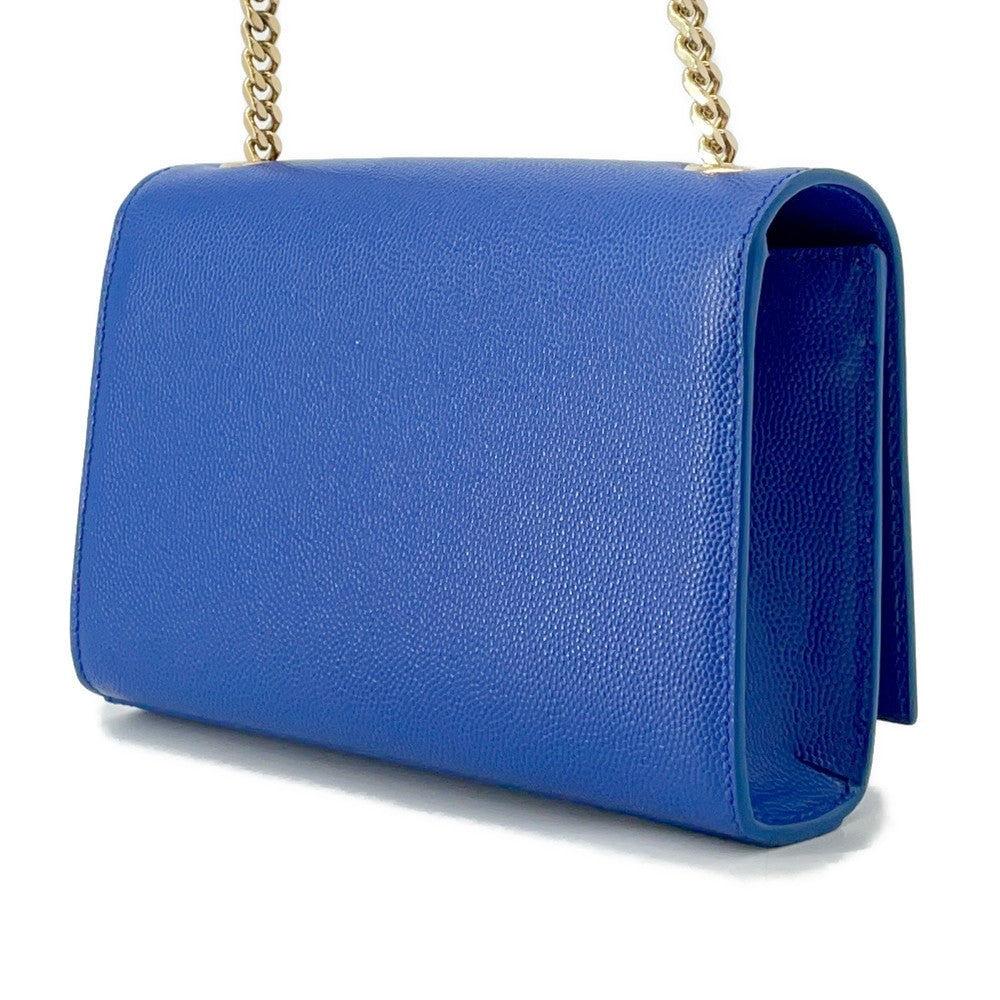 SAINT LAURENT PARIS Kate Shoulder Bag Blue354121 Leather
