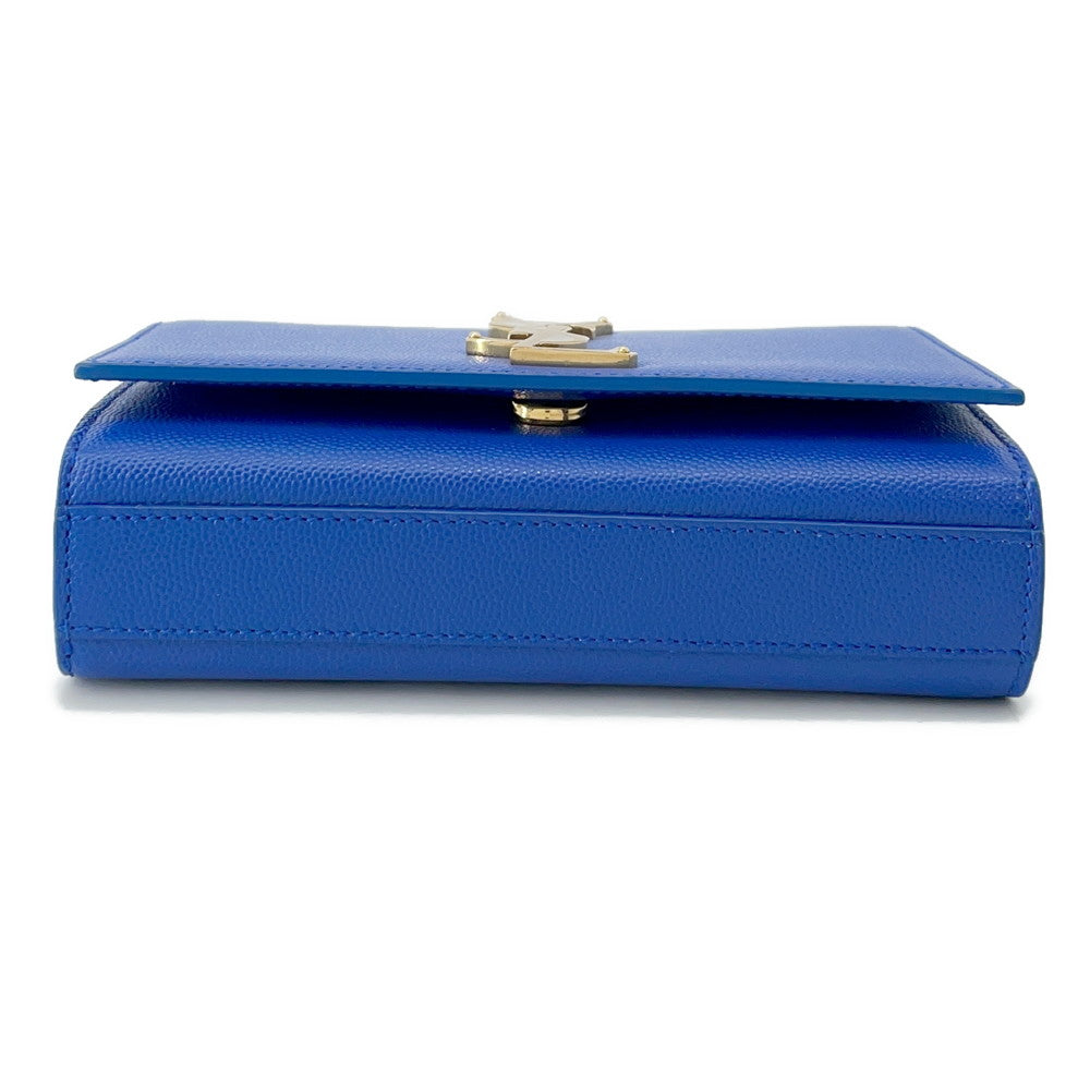 SAINT LAURENT PARIS Kate Shoulder Bag Blue354121 Leather