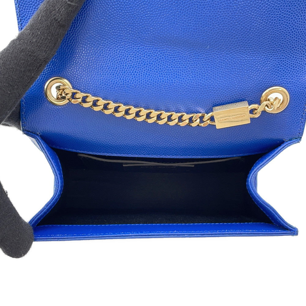SAINT LAURENT PARIS Kate Shoulder Bag Blue354121 Leather