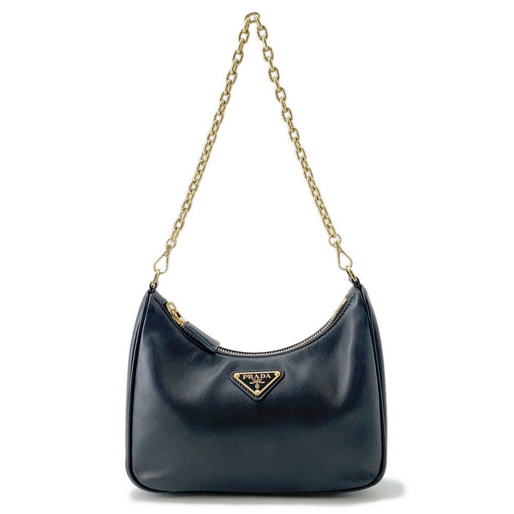 PRADA Re-Edition 2005 ChainShoulder Bag Black1BC204 Leather