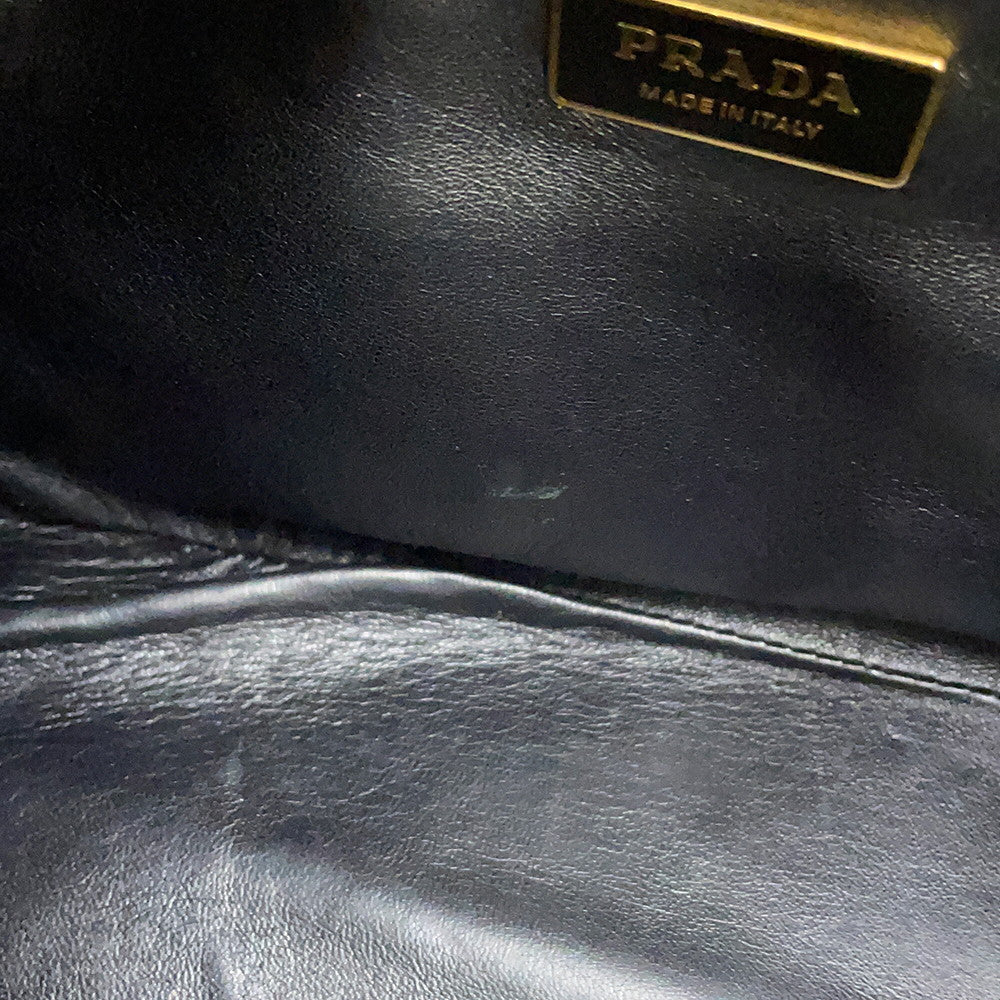 PRADA Galleria Studded 2-way Handbag Black1BA896 Saffiano LeatherLeather Size Small