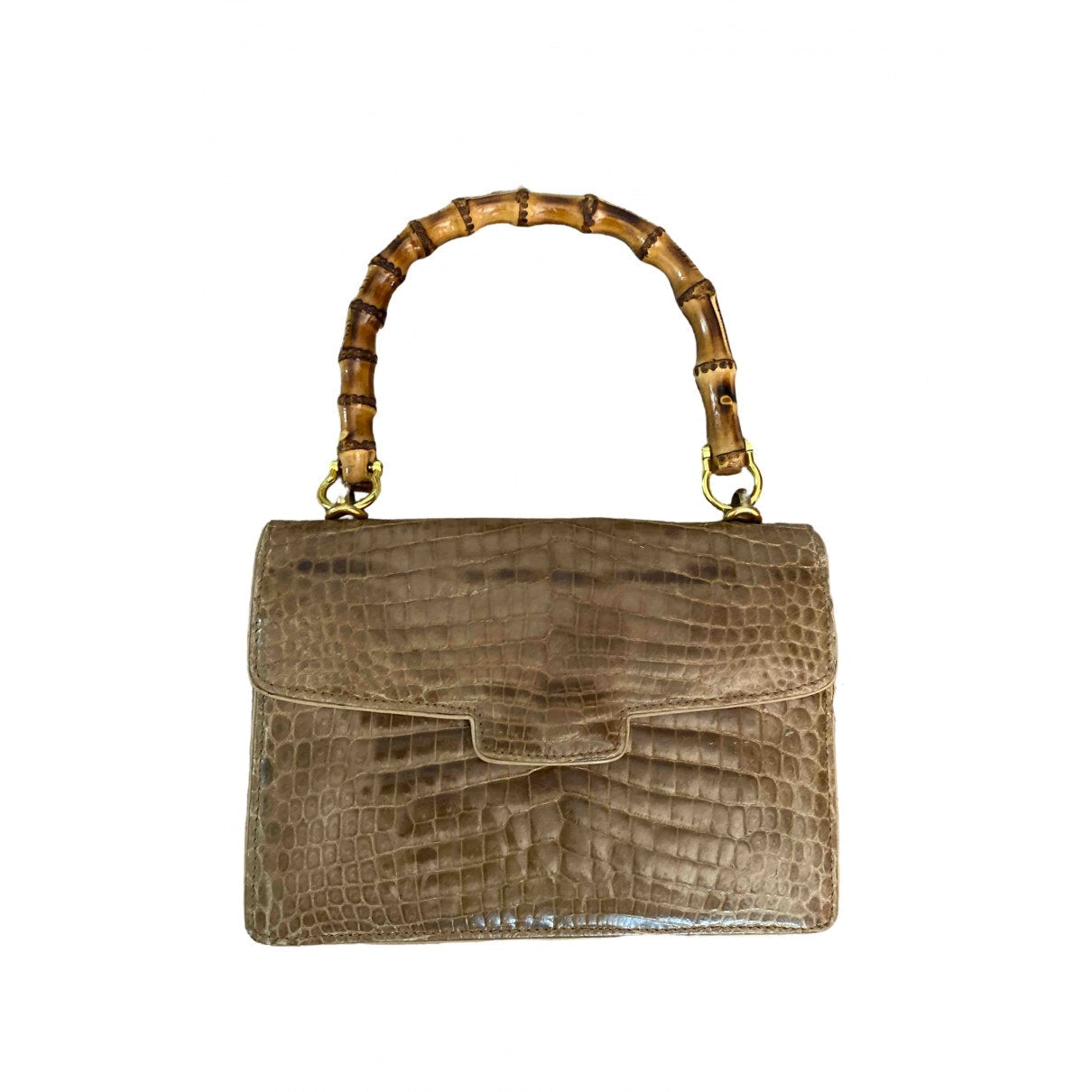 Gucci bamboo  alligator handbag