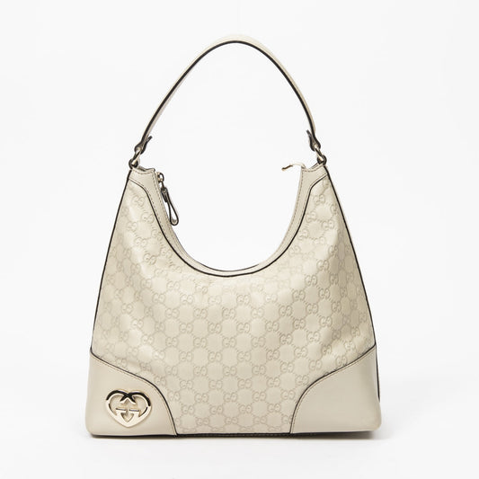 Gucci interlocking beige cotton handbag