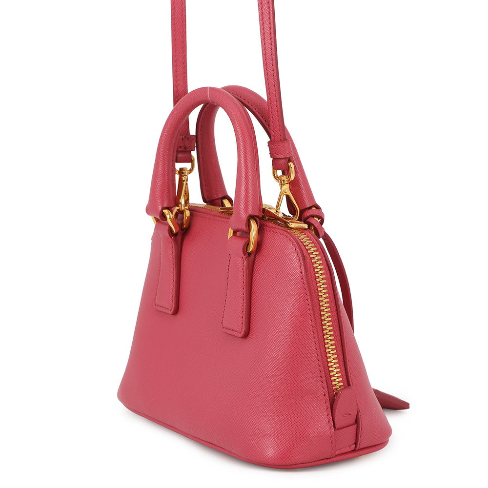 PRADA Saffiano Leather 2-Way Mini Handbag Pink1BH851 Leather