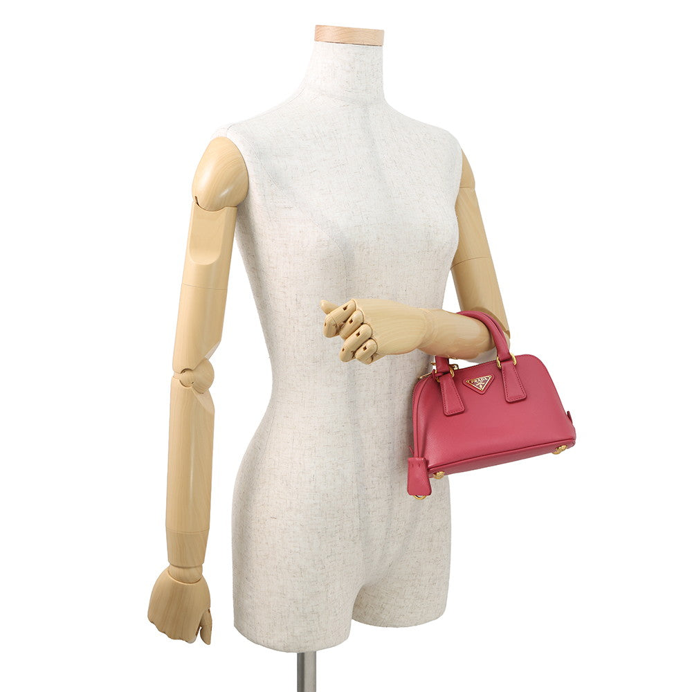 PRADA Saffiano Leather 2-Way Mini Handbag Pink1BH851 Leather