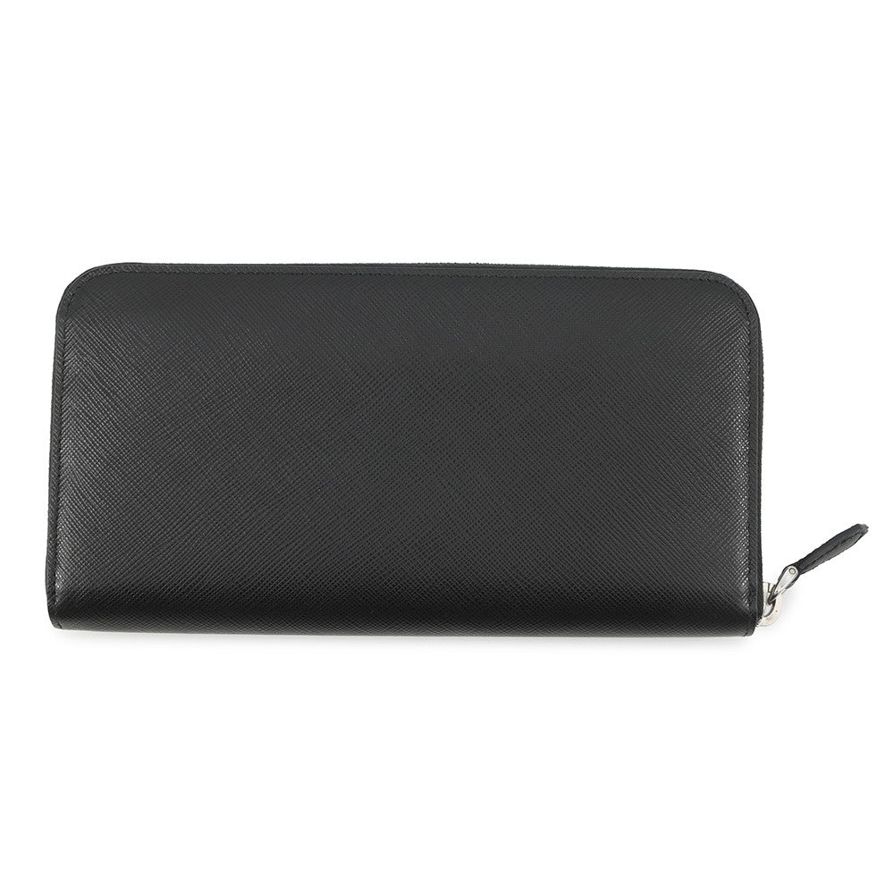 PRADA Zip Around Heart Rose Black/Pink1ML506 Leather