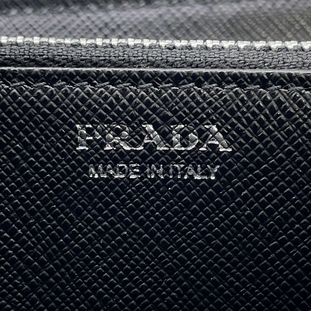 PRADA Zip Around Heart Rose Black/Pink1ML506 Leather
