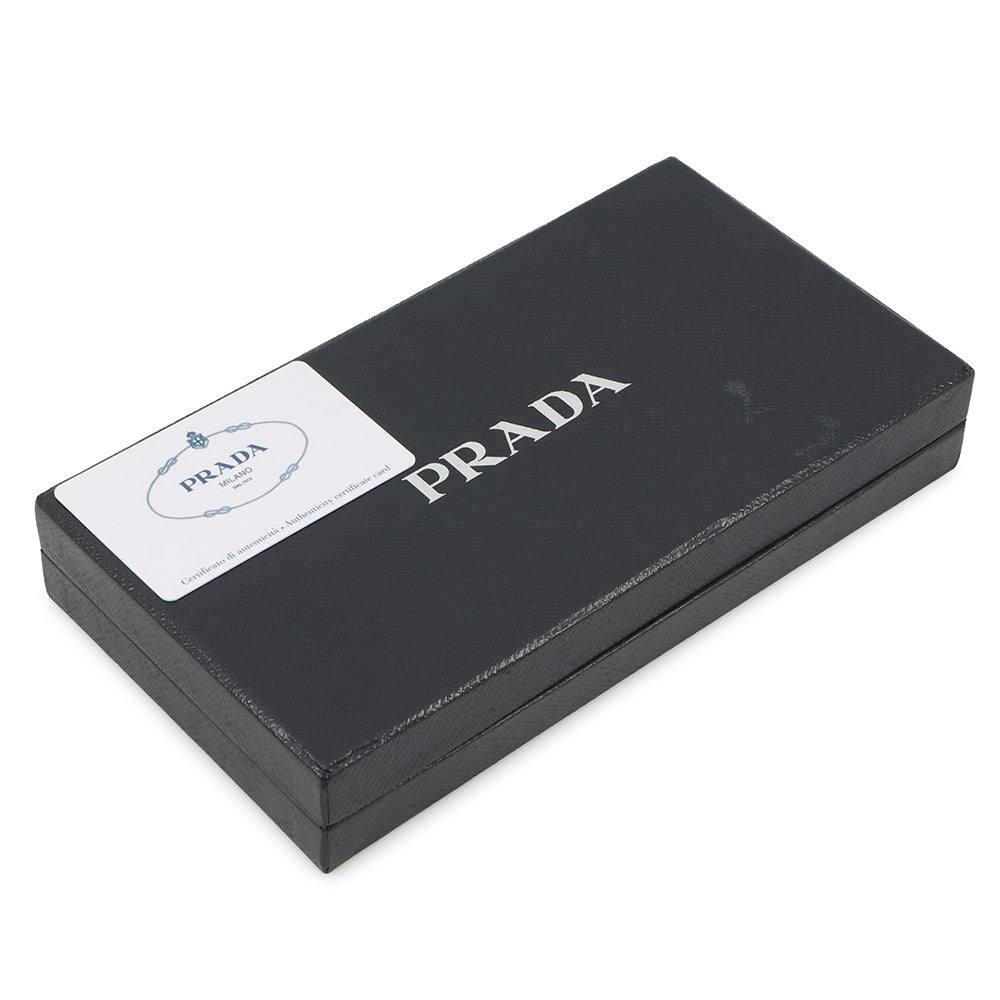 PRADA Zip Around Heart Rose Black/Pink1ML506 Leather