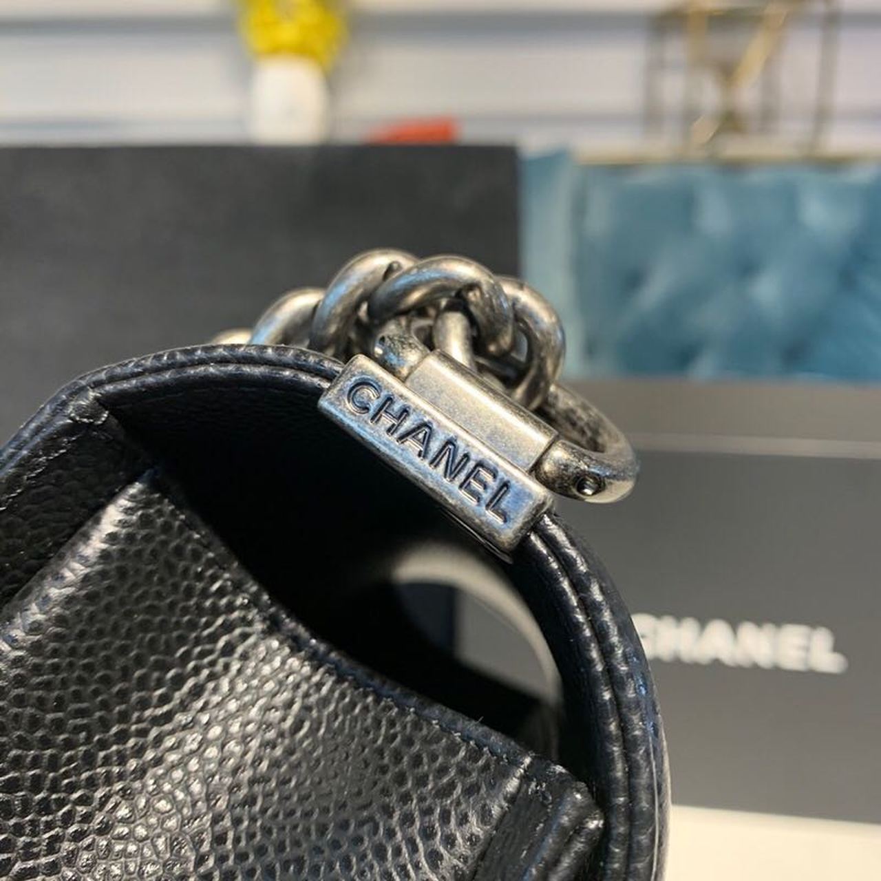 CHLSmall Boy Handbag Silver Hardware Black For Women, Women’s Bags, Shoulder And Crossbody Bags 7.8in/20cm A67085