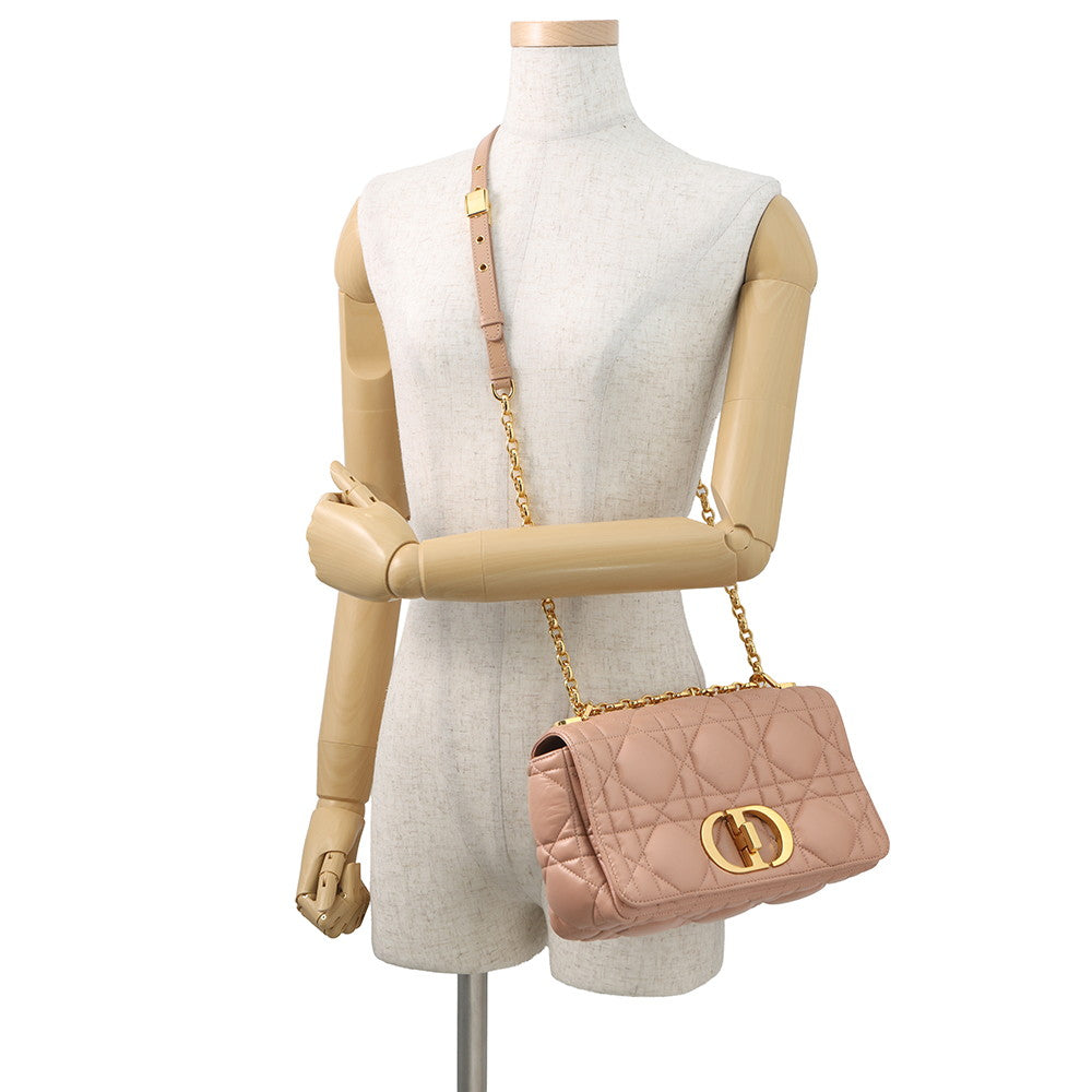 Dior Macrocannage Caro Shoulder Bag Jasmin FlowerM9242UNGK Calf Leather Size Medium