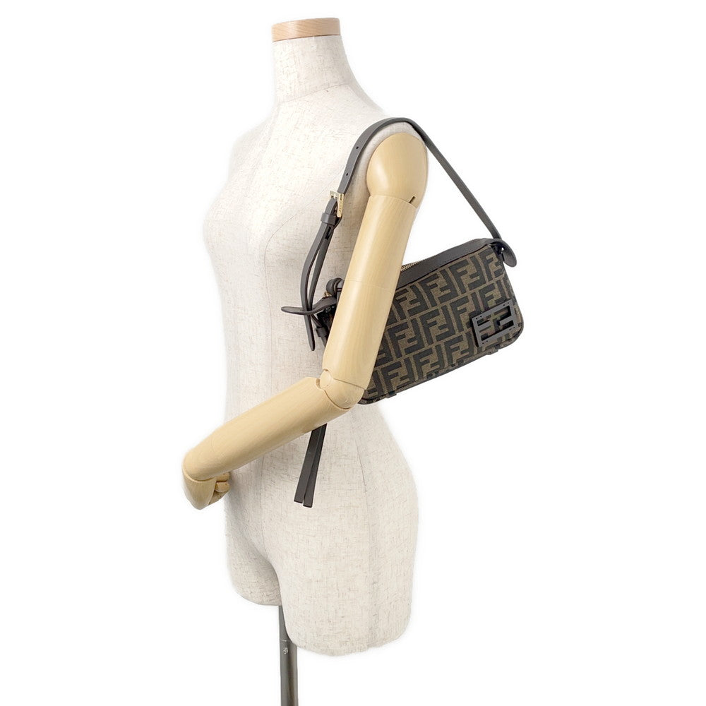 FENDI Zucca Simply One Shoulder Bag Brown8BS097 FFJacquard Leather Size Small