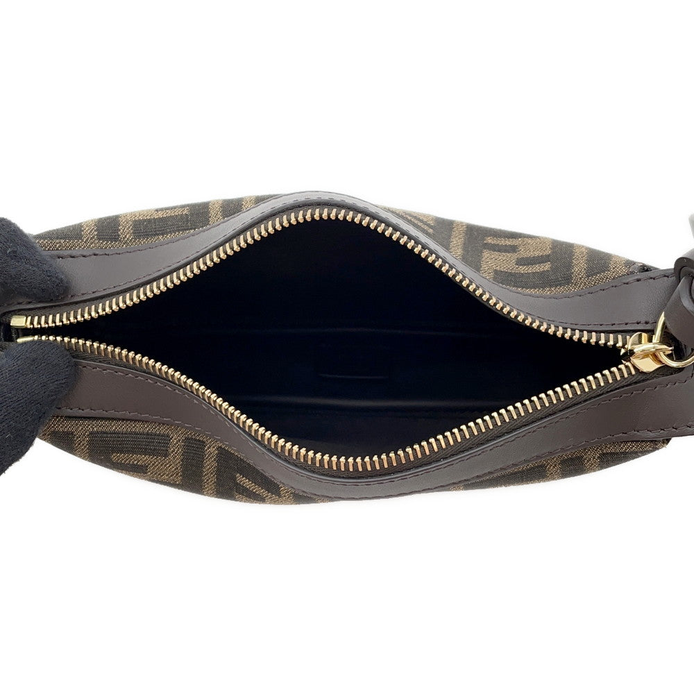 FENDI Zucca Simply One Shoulder Bag Brown8BS097 FFJacquard Leather Size Small