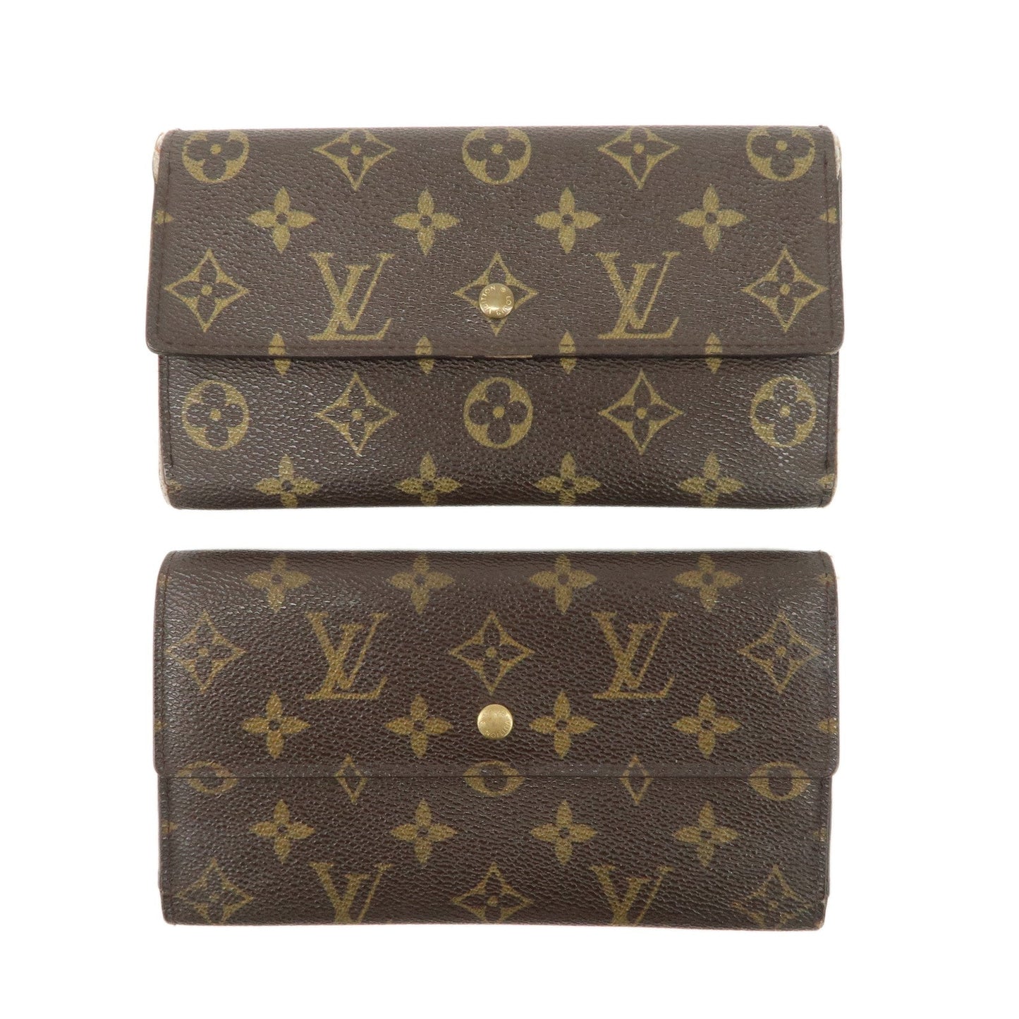 Louis Vuitton Set of 2 Monogram Canvas Long Wallet M61217 M61215  d