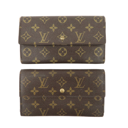Louis Vuitton Set of 2 Monogram Canvas Long Wallet M61217 M61215  d