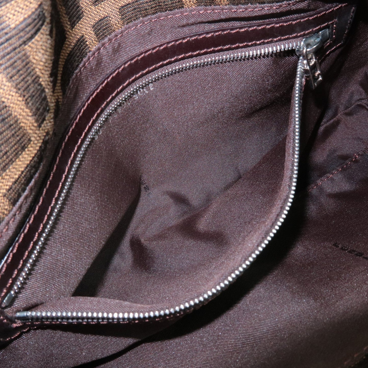 FENDI Zucca Mamma Baguette Canvas Shoulder Bag 26424 Brown Black  d