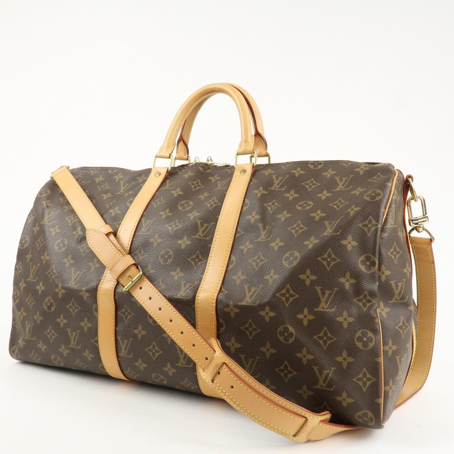 Louis Vuitton Monogram Keep All 50 Boston Bag Brown M41416  d